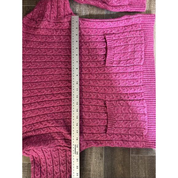 St.John’s Bay cable knit chunky sweater Pink,‎ size Petite Large (PL) - Picture 7 of 8